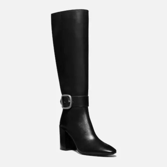 Coach Knee High Evelyn Boot Black Sz 5 - Picture 2 of 14